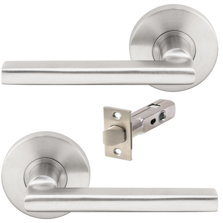 INOX RA243 Sunrise w/MicroArmor Tubular Privacy, 2-3/8" Backset, Satin S/S RA243L462-32D-AM